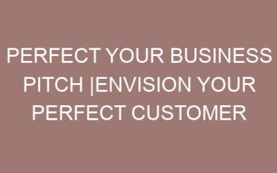 Perfect Your Business Pitch |envision your perfect customer