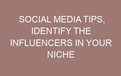 Social media tips, Identify the influencers in your niche